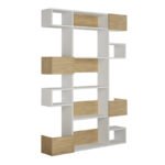 Βιβλιοθήκη Niho Megapap χρώμα λευκό - sapphire oak 120x25,3x171εκ. - Image 3