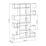 Βιβλιοθήκη Niho Megapap χρώμα λευκό - sapphire oak 120x25,3x171εκ. - Image 4