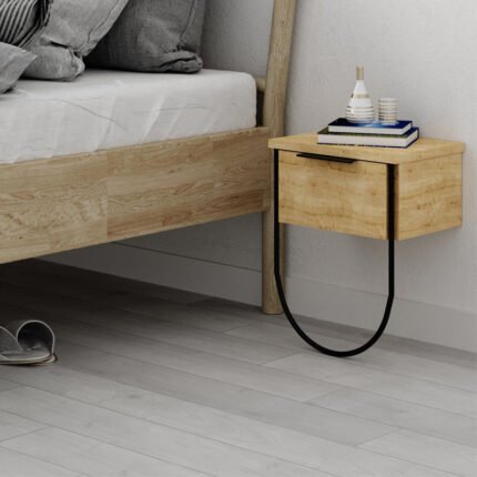 Βρες το Κομοδίνο επιτοίχιο Norfolk Megapap χρώμα sapphire oak 33x25x44εκ. σε μοναδική τιμή στο clickforshop.gr