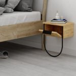 Κομοδίνο επιτοίχιο Norfolk Megapap χρώμα sapphire oak 33x25x44εκ. - Image 2
