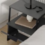 Κομοδίνο Pal Megapap χρώμα ανθρακί 45x40x50εκ. - Image 4