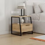 Βρες το Κομοδίνο Pal Megapap χρώμα sapphire oak 45x40x50εκ. σε μοναδική τιμή στο clickforshop.gr