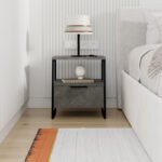 Κομοδίνο Pal Megapap χρώμα γκρι ρετρό 45x40x50εκ. - Image 3