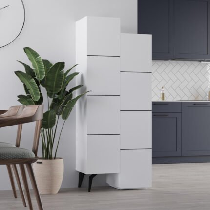 Βρες το Ντουλάπι κουζίνας/μπάνιου - Παπουτσοθήκη Stair Megapap χρώμα λευκό 62