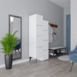 Ντουλάπι κουζίνας/μπάνιου - Παπουτσοθήκη Stair Megapap χρώμα λευκό 62,2x37,4x156εκ. - Image 4