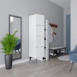 Ντουλάπι κουζίνας/μπάνιου - Παπουτσοθήκη Stair Megapap χρώμα λευκό 62,2x37,4x156εκ. - Image 5