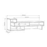 Έπιπλο τηλεόρασης Tetra Megapap χρώμα sapphire oak 136,7x40x42εκ. - Image 4