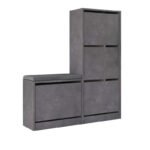 Παπουτσοθήκη Dude Megapap χρώμα γκρι ρετρό 104,8x26x118,5εκ. - Image 5