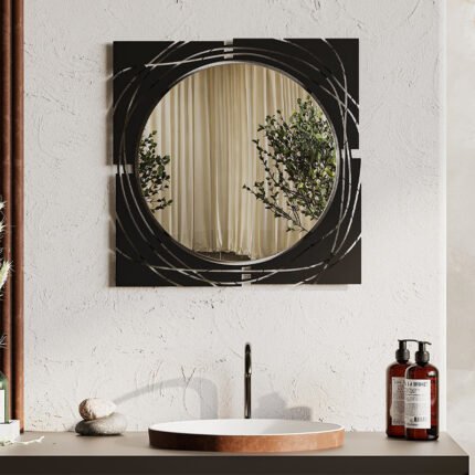 Βρες το Καθρέπτης τοίχου Hulla Megapap από μέταλλο χρώμα μαύρο 55