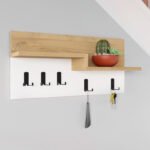 Κρεμάστρα τοίχου Harmon Megapap χρώμα sapphire oak - λευκό 65x15x31εκ. - Image 2