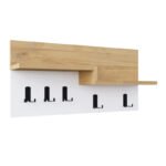Κρεμάστρα τοίχου Harmon Megapap χρώμα sapphire oak - λευκό 65x15x31εκ. - Image 4
