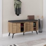 Παπουτσοθήκη Dune Megapap χρώμα ανοιχτό καρυδί 107x35x55εκ. - Image 2