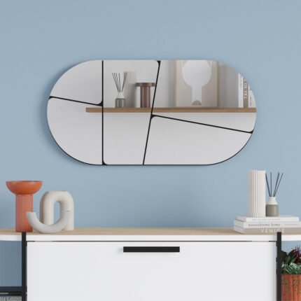 Βρες το Καθρέπτης τοίχου Otis Megapap χρώμα μαύρο 80x2