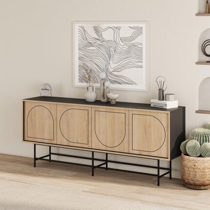 Βρες το Μπουφές Joji Megapap χρώμα sapphire oak - silky black 186