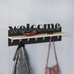 Κρεμάστρα τοίχου Welcome Megapap χρώμα μαύρο - sapphire oak 86x15,2x29εκ. - Image 3