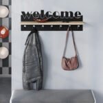 Κρεμάστρα τοίχου Welcome Megapap χρώμα μαύρο - sapphire oak 86x15,2x29εκ. - Image 4