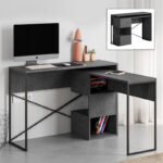 Βρες το Γραφείο εργασίας πολυμορφικό Badau Megapap χρώμα γκρι ρετρό 110x37