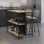 Βρες το Τραπέζι μπαρ Detroit Megapap χρώμα sapphire oak - silky black 100x60x95εκ. σε μοναδική τιμή στο clickforshop.gr