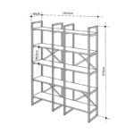 Βιβλιοθήκη Dusan Megapap χρώμα sepet oak 143,5x30x175εκ. - Image 4