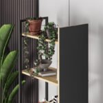Βιβλιοθήκη Detroit Megapap χρώμα sapphire oak - silky black 58x35,2x175εκ. - Image 3