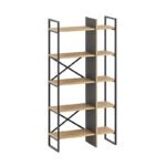 Βιβλιοθήκη Detroit Megapap χρώμα sapphire oak - silky black 87,5x35,2x175εκ. - Image 4