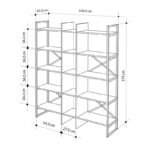 Βιβλιοθήκη Detroit Megapap χρώμα sapphire oak - silky black 143,5x35,2x175εκ. - Image 4