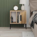 Κομοδίνο Glynn Megapap χρώμα saphhire oak 45x35x50εκ. - Image 2