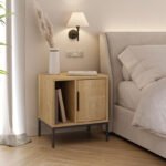 Κομοδίνο Glynn Megapap χρώμα saphhire oak 45x35x50εκ. - Image 5