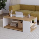 Βρες το Τραπεζάκι σαλονιού Berg Megapap χρώμα sapphire oak - λευκό 110x60x40εκ. σε μοναδική τιμή στο clickforshop.gr