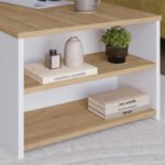 Τραπεζάκι σαλονιού Berg Megapap χρώμα sapphire oak - λευκό 110x60x40εκ. - Image 3