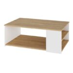 Τραπεζάκι σαλονιού Berg Megapap χρώμα sapphire oak - λευκό 110x60x40εκ. - Image 4