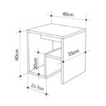 Τραπεζάκι βοηθητικό - Κομοδίνο Bon Megapap χρώμα sapphire oak 40x35x40εκ. - Image 5