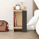 Κομοδίνο Elos Megapap χρώμα saphhire oak - silky black 30x31,7x55εκ. - Image 3