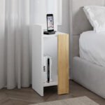 Βρες το Κομοδίνο Elos Megapap χρώμα λευκό - saphhire oak 30x31