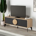 Βρες το Έπιπλο τηλεόρασης Gora Megapap χρώμα sapphire oak - silky black 140x35