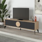 Βρες το Έπιπλο τηλεόρασης Gora Megapap χρώμα sapphire oak - silky black 180x35