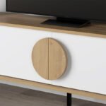 Έπιπλο τηλεόρασης Gora Megapap χρώμα sapphire oak - λευκό 180x35,6x51εκ. - Image 4