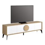 Έπιπλο τηλεόρασης Gora Megapap χρώμα sapphire oak - λευκό 180x35,6x51εκ. - Image 5