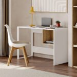 Βρες το Γραφείο εργασίας Cubo Megapap χρώμα λευκό - sapphire oak 110x50x75εκ. σε μοναδική τιμή στο clickforshop.gr