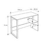 Γραφείο εργασίας Cubo Megapap χρώμα λευκό - sapphire oak 110x50x75εκ. - Image 5