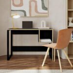 Γραφείο εργασίας Cubo Megapap χρώμα black wood 110x50x75εκ. - Image 2