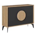 Μπουφές Gora Megapap χρώμα sapphire oak - silky black 110x40x82εκ. - Image 5