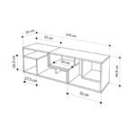 Έπιπλο τηλεόρασης Glis Megapap πολυμορφικό χρώμα sapphire oak - λευκό 145x35x44,8εκ. - Image 5