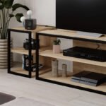 Έπιπλο τηλεόρασης γωνιακό Echo Megapap χρώμα sapphire oak 98x37x45εκ. - Image 3