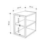 Τραπεζάκι βοηθητικό - Κομοδίνο Echo Megapap χρώμα γκρι ρετρό 30x42x45εκ. - Image 5