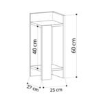 Κομοδίνο Elos Megapap δεξί χρώμα λευκό αντικέ - γκρι ρετρό 25x27x60εκ. - Image 5