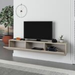 Έπιπλο τηλεόρασης επιτοίχιο Francy Megapap χρώμα sandstone 180x30x30εκ. - Image 2
