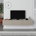Έπιπλο τηλεόρασης επιτοίχιο Francy Megapap χρώμα sandstone 180x30x30εκ. - Image 3