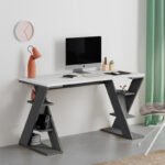 Βρες το Γραφείο εργασίας Papillon Megapap χρώμα ανθρακί - λευκό 137x60x75εκ σε μοναδική τιμή στο clickforshop.gr