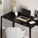 Γραφείο εργασίας Inna Megapap χρώμα μαύρο εφέ μαρμάρου 100x60x75εκ. - Image 2